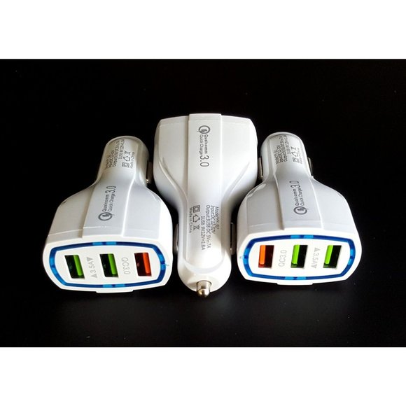 Other - 3 X Triple Port Car Chargers for iPhone, Samsung and other devices - White